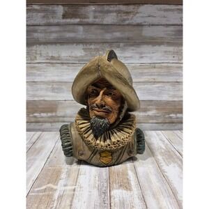 Vintage 1967 Universal Statuary Corp Spanish Conquistador Bust 417 Chicago 1960s